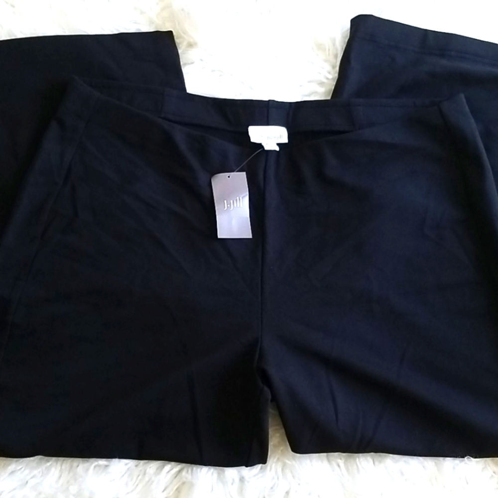J Jill Purejill Full-Leg Cropped Black Pants 1X